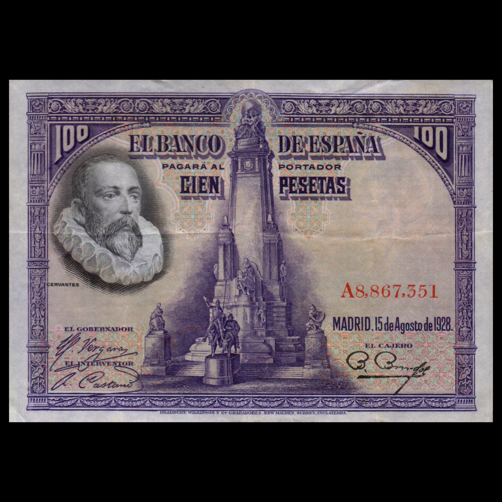 اسکناس تزئینی طرح کشور اسپانیا مدل 100 پزو