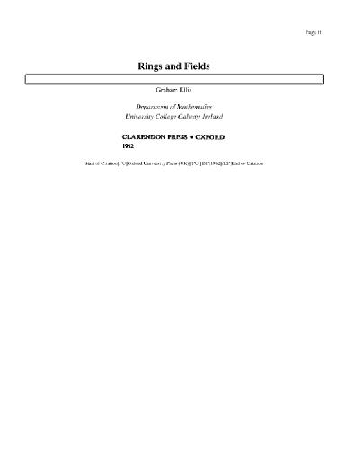 خرید و دانلود نسخه کامل کتاب Rings and Fields