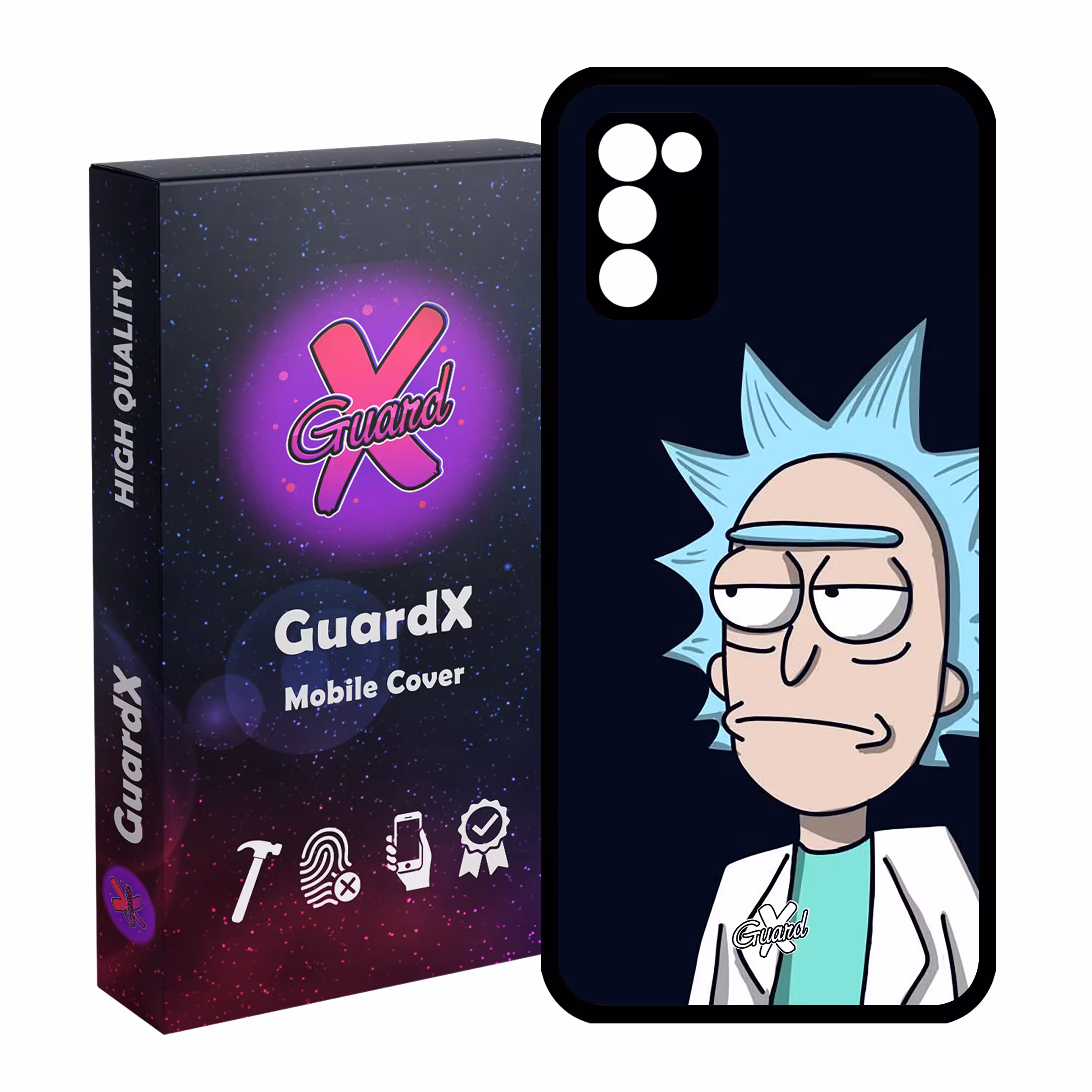 کاور گارد ایکس طرح Rick and Morty مدل Glass10030 مناسب برای گوشی موبایل سامسونگ Galaxy A02s / M02s