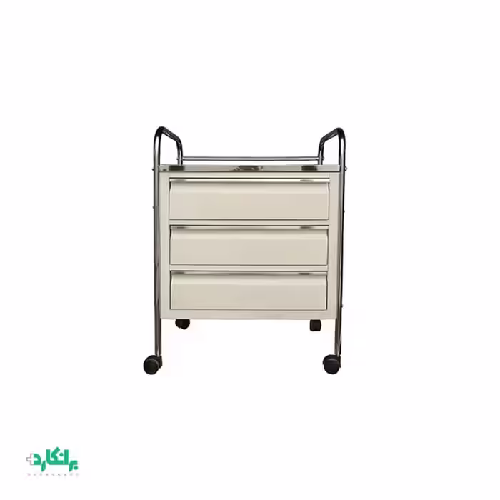 ترالی پانسمان سه کشو رویه استیل
