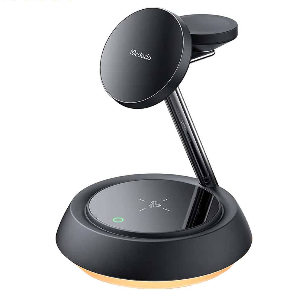 شارژر وایرلس 3 کاره مک دودو  Night Light Magnetic Wireless Charging Station CH-495 توان 22.5 وات