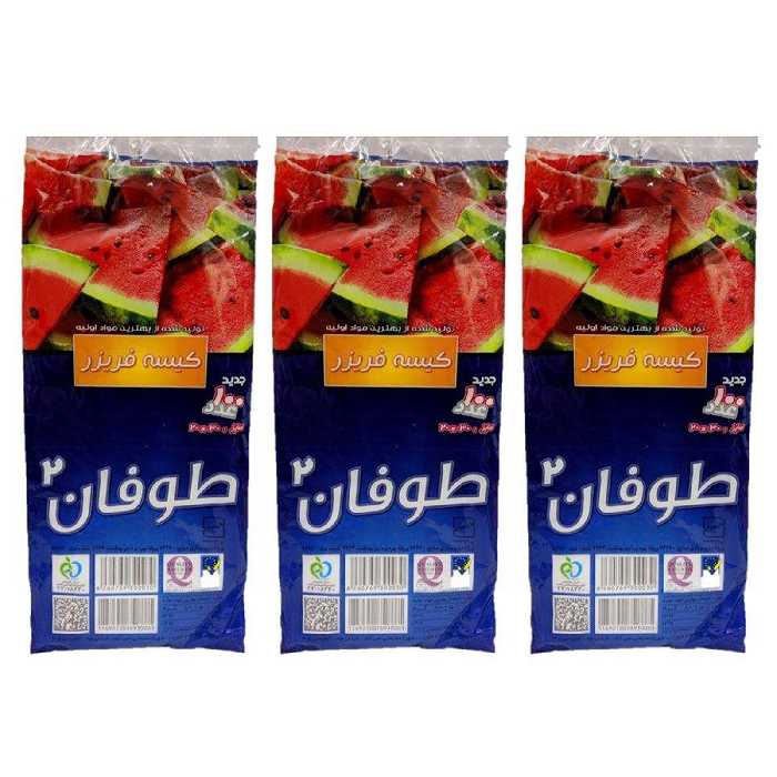 کیسه فریزر مدل طوفان کد x-212 سه بسته 100 عددی