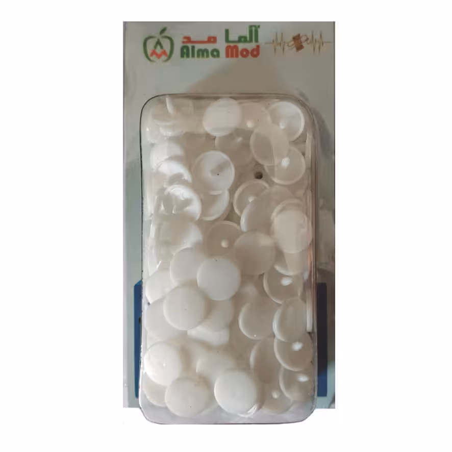 دکمه چهارپارچه آلمامد طرح پلاستیکی کد CHA60PL بسته 60 عددی