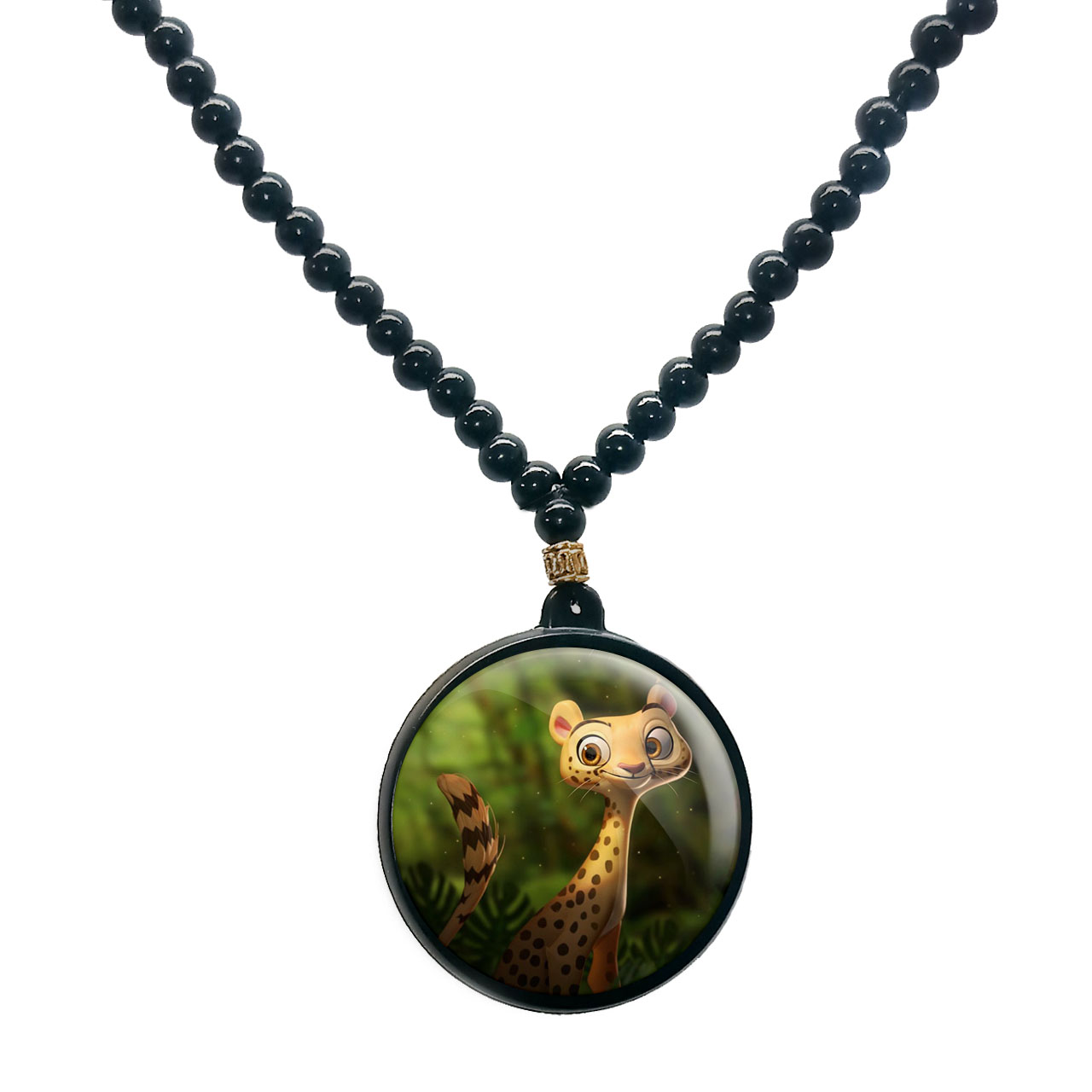 گردنبند پرمانه طرح حیوانات کیوت کد pmd.21526 مدل دو طرفه