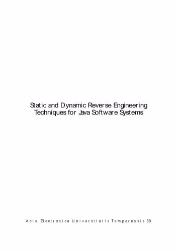 خرید و دانلود نسخه کامل کتاب Static And Dynamic Reverse Engineering Techniques for Java Software Systems