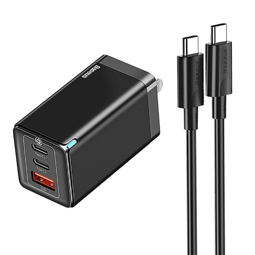 شارژر دیواری 65 وات 3 پورت بیسوس مدل CCGAN65E5