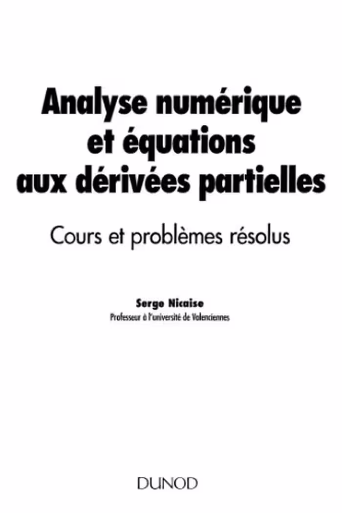 خرید و دانلود نسخه کامل کتاب Analyse numérique et équatons aux dérivées partielles