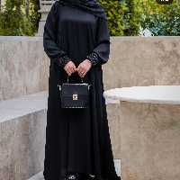 مانتوعبایی جواهر دوزی شده مچ خیلی زیبا فری سایز  مشکی