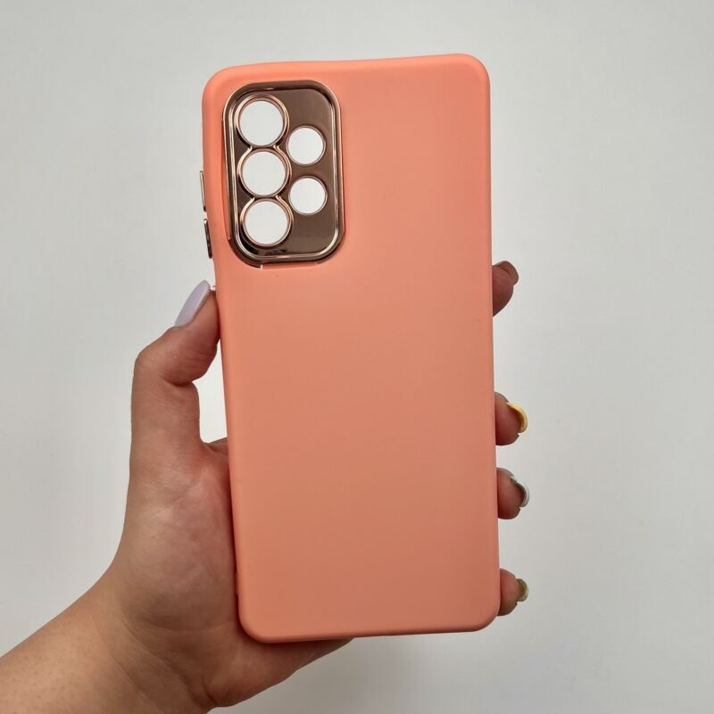 قاب گوشی Galaxy A53 سامسونگ متال کیس سیلیکونی رنگ صورتی کد 48766