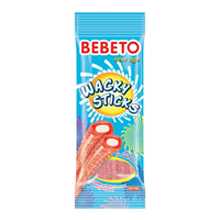 پاستیل شکری لوله ای میوه ای ببتو 75 گرم Bebeto Wacky Sticks
