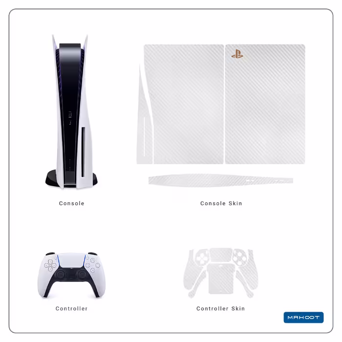 برچسب کنسول و دسته بازی PS5 ماهوت مدل Ceramic-Fiber