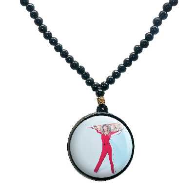 گردنبند پرمانه طرح تیلور سویفت کد pmd.789 مدل دو طرفه