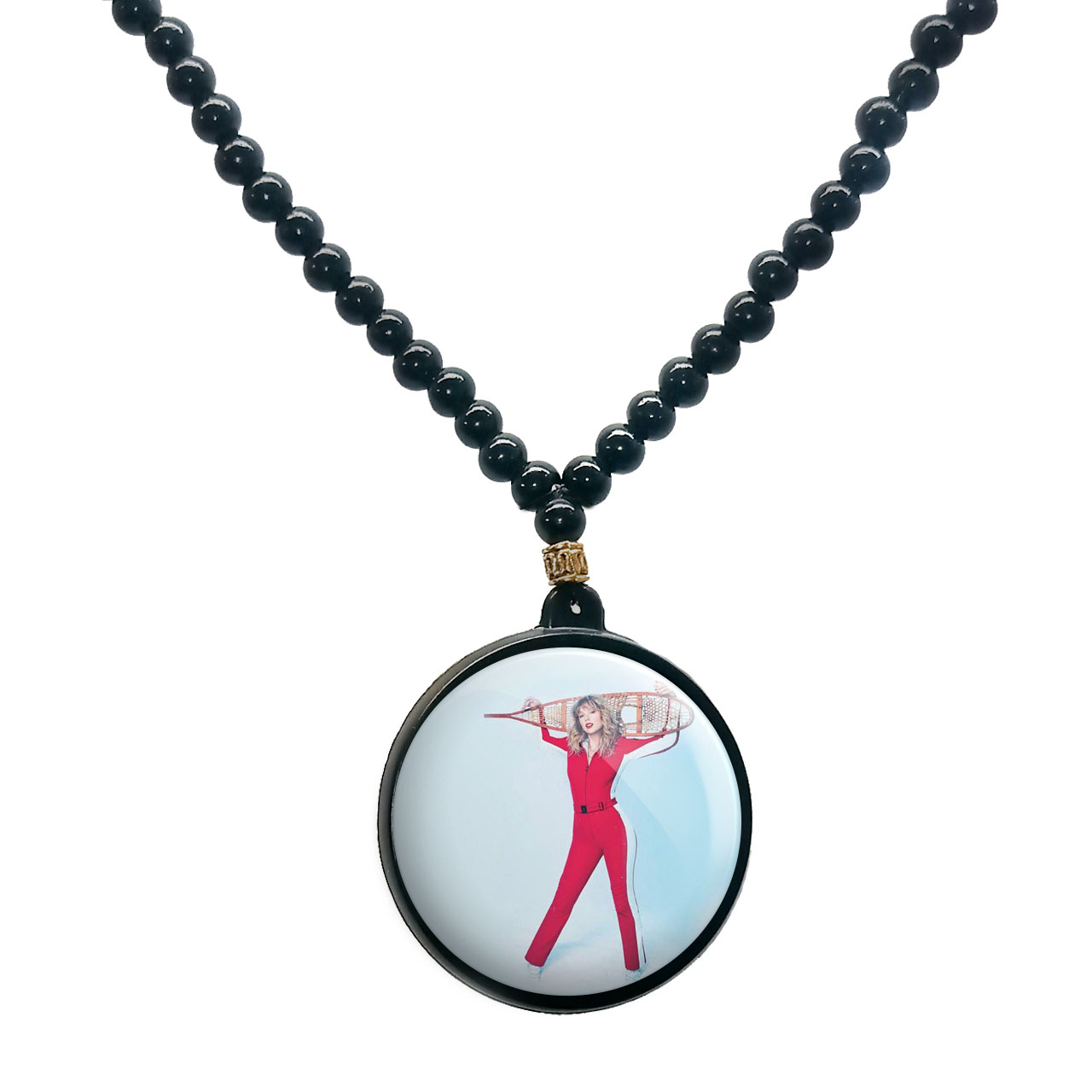 گردنبند پرمانه طرح تیلور سویفت کد pmd.789 مدل دو طرفه