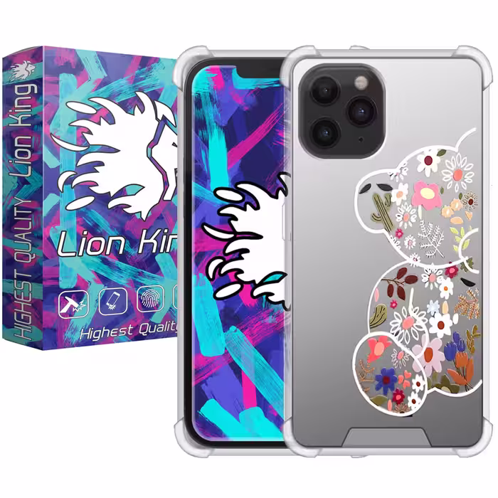 کاور لاین کینگ مدل آینه ایی نشکن طرح خرس مناسب برای گوشی موبایل اپل IPhone 11 pro Max