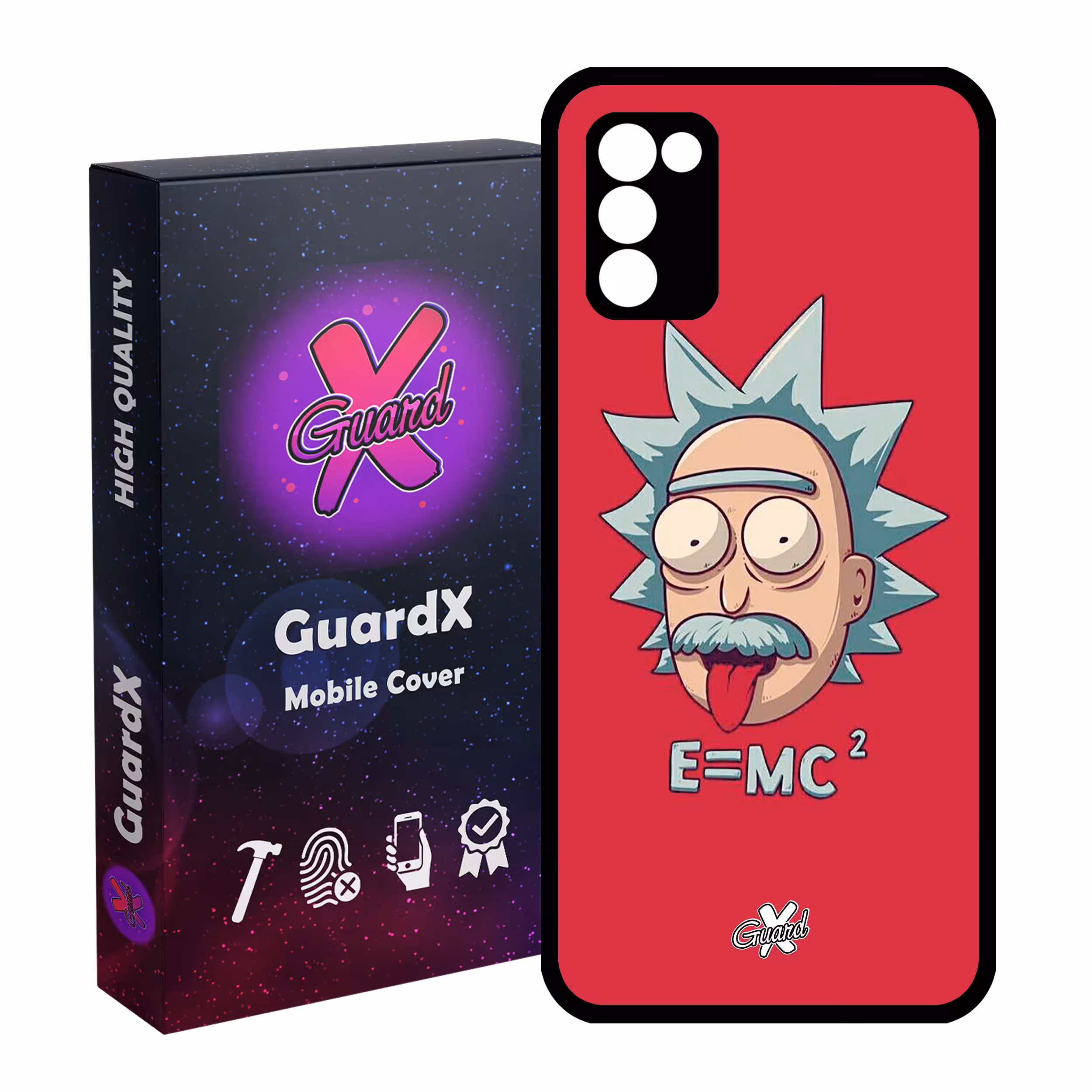 کاور گارد ایکس طرح Rick and Morty مدل Glass10046 مناسب برای گوشی موبایل سامسونگ Galaxy A03s
