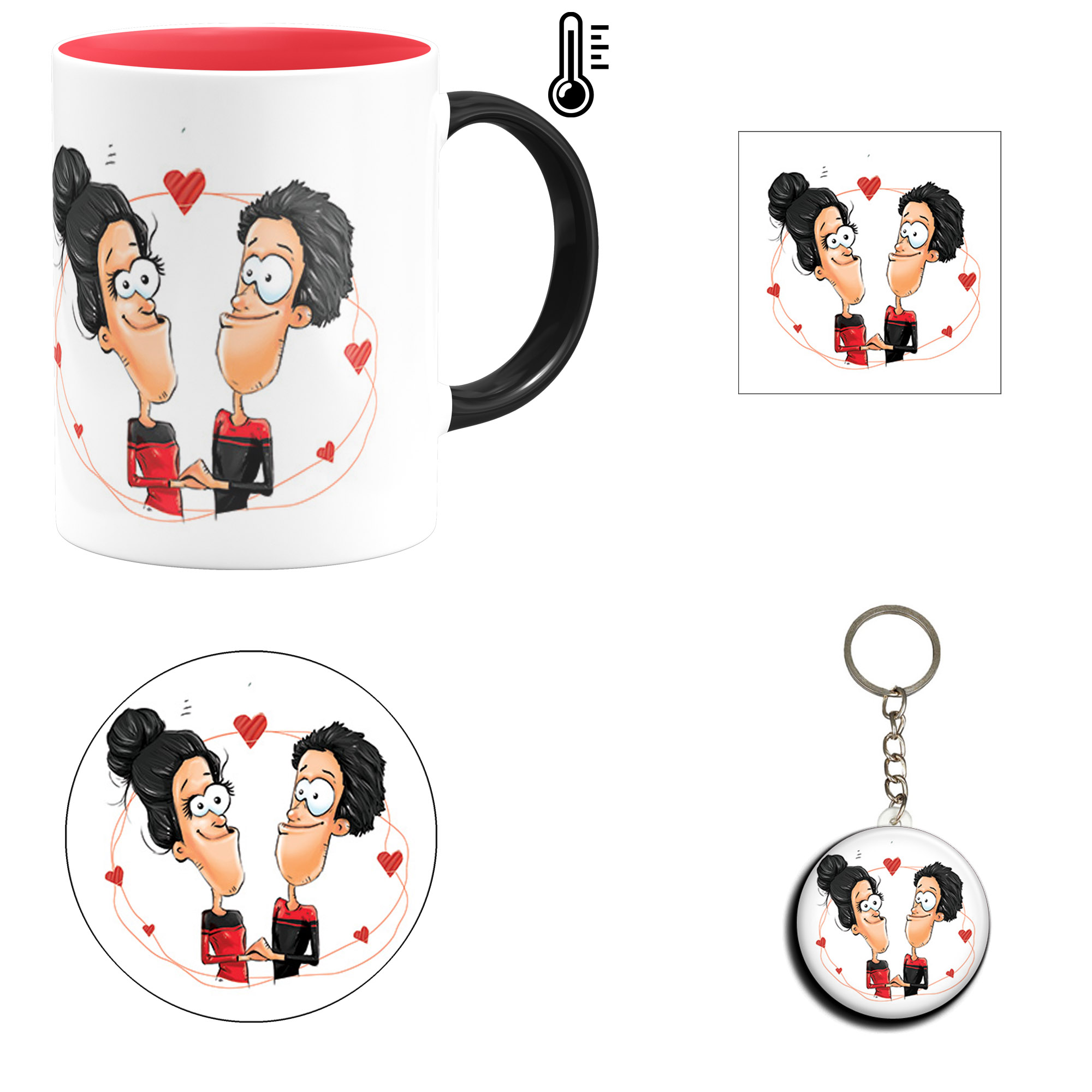 ست هدیه ماگ حرارتی مدل روز عشق طرح عاشقانه کد M108