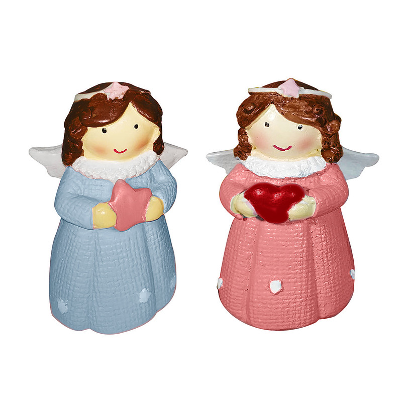 مجسمه طرح فرشته مدل نیلوفر کد 6869 مجموعه 2 عددی