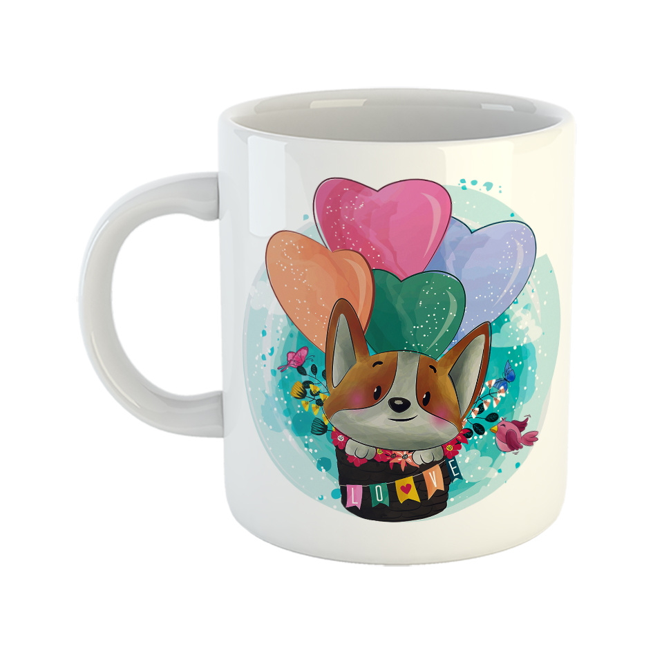 ماگ طرح روباه و بالن عشق