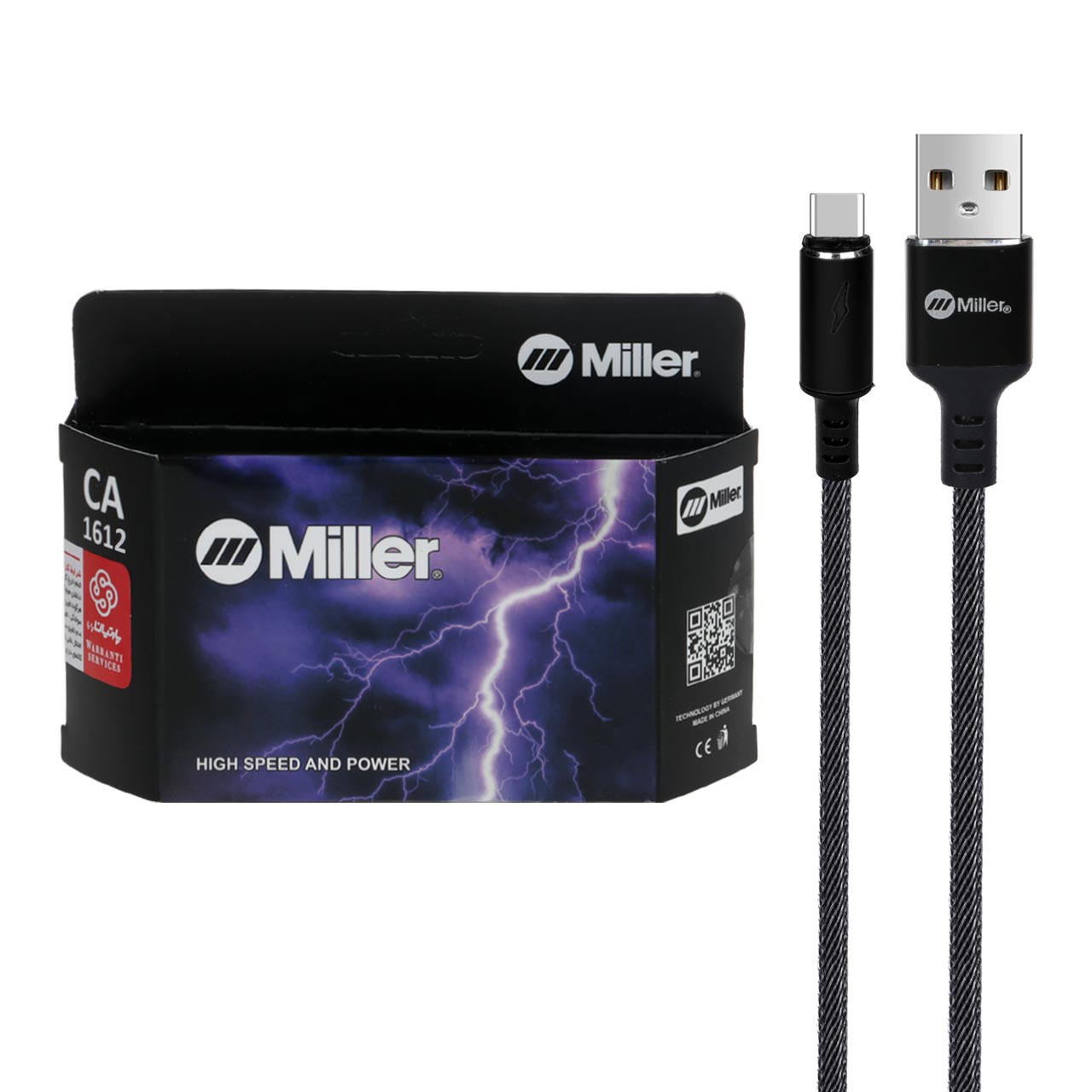 کابل شارژ سوپر فست Miller Type-C مدل CA-1612