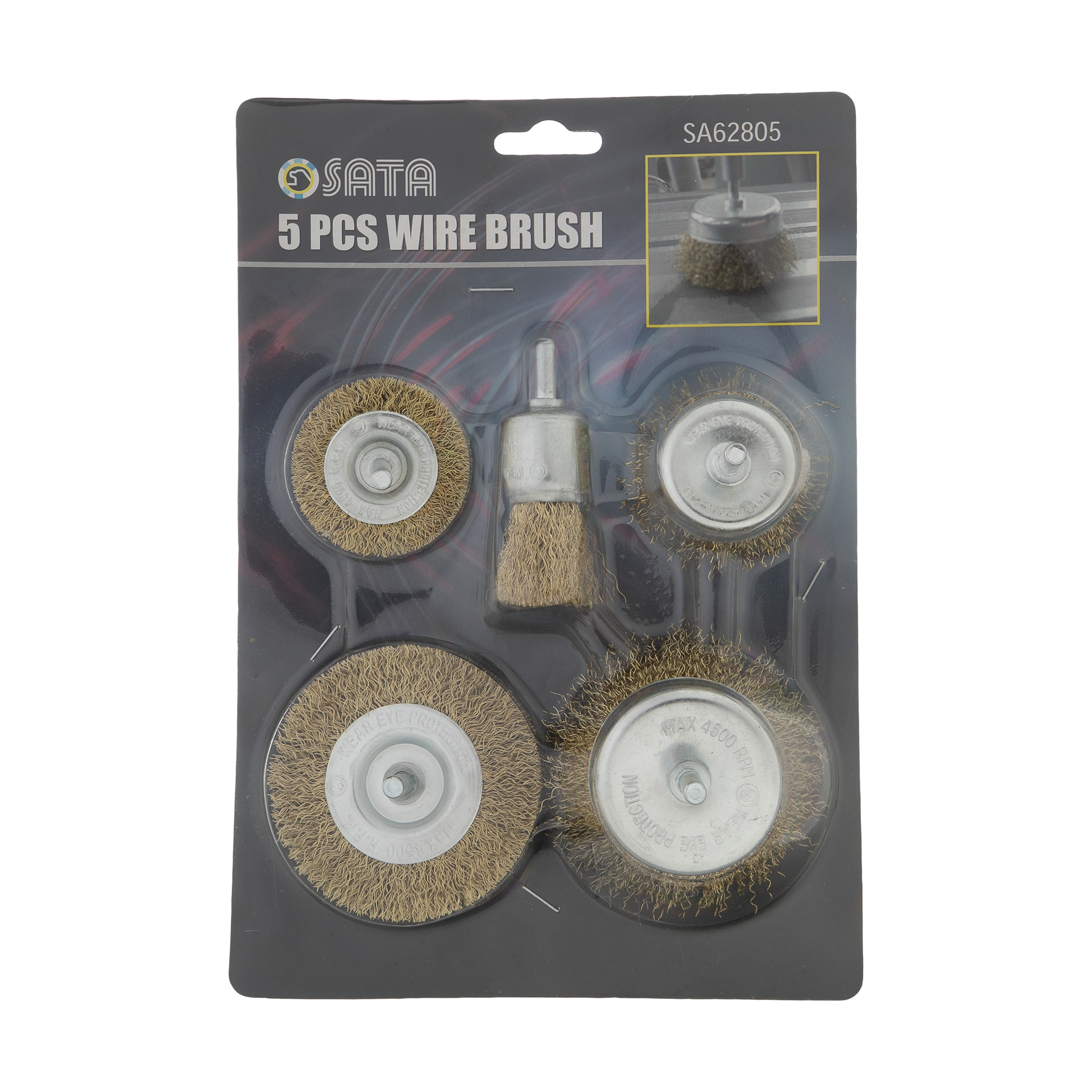 فرچه سیمی ساتا مدل SA62805 مجموعه 5 عددی