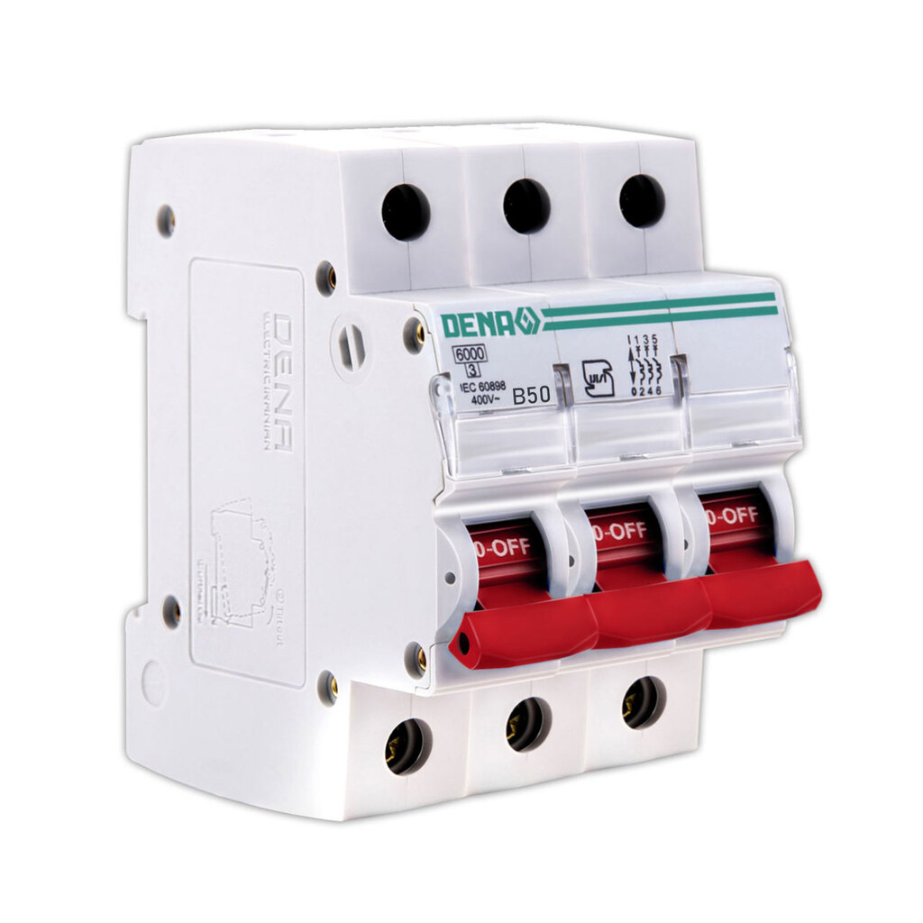 فیوز مینیاتوری سه پل 50 آمپر دنا الکتریک مدل B50-6K-3P