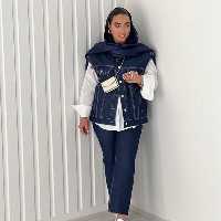 دو تیکه جلیقه و شلوار کتان کشی اعلا کلاله