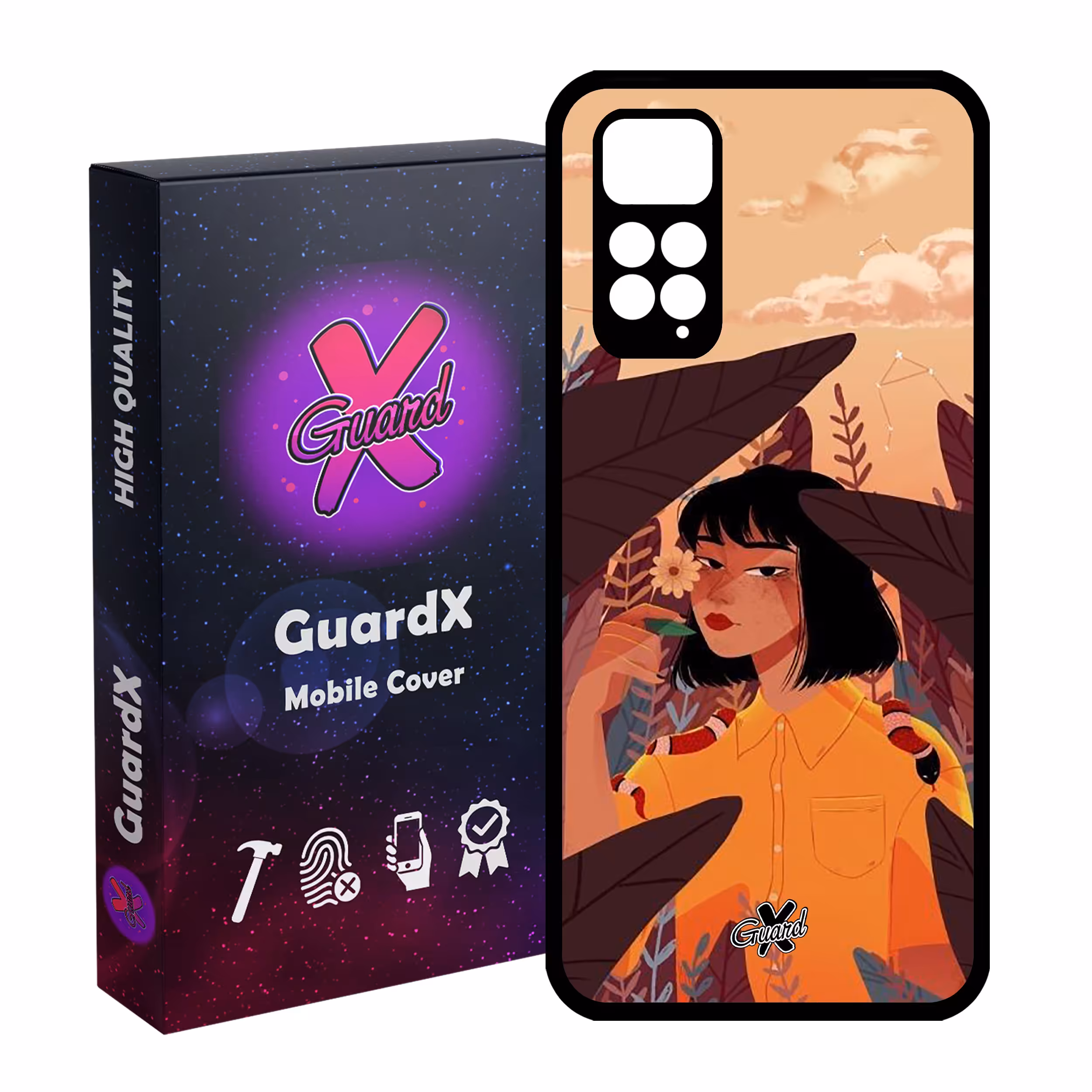 کاور گارد ایکس طرح Girl مدل Glass10327 مناسب برای گوشی موبایل شیائومی Redmi Note 11S/ Note 11 4G