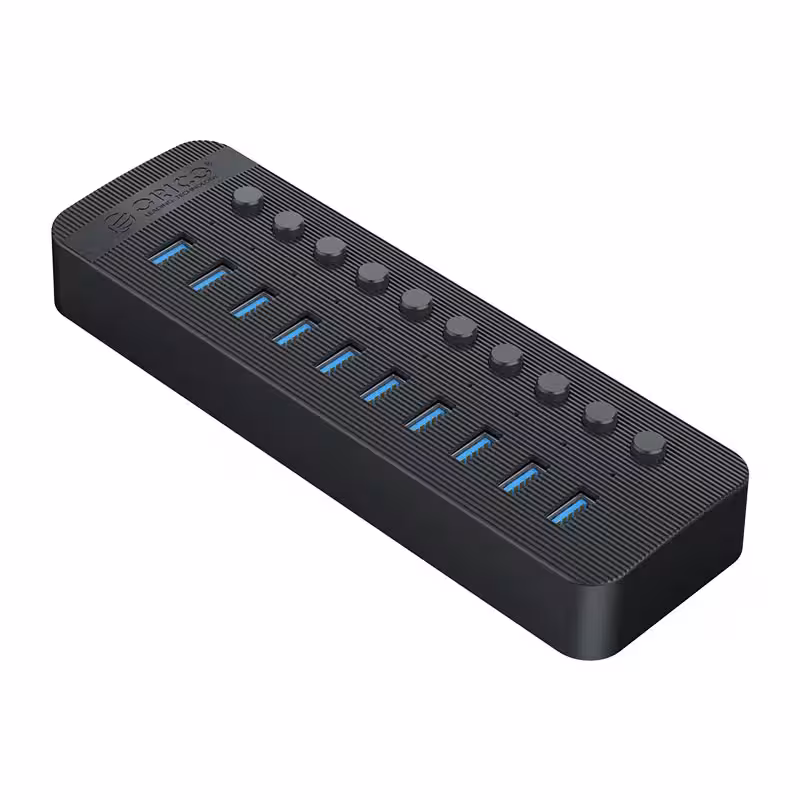 هاب 10 پورت کلیددار USB3.0 مدل ORICO CT2U3-10AB   گارانتی اصلی اوریکو - چهار فصل