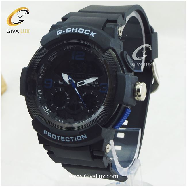 ساعت مچی اسپرت کاسیو جیشاک G-shock دو زمانه مشکی