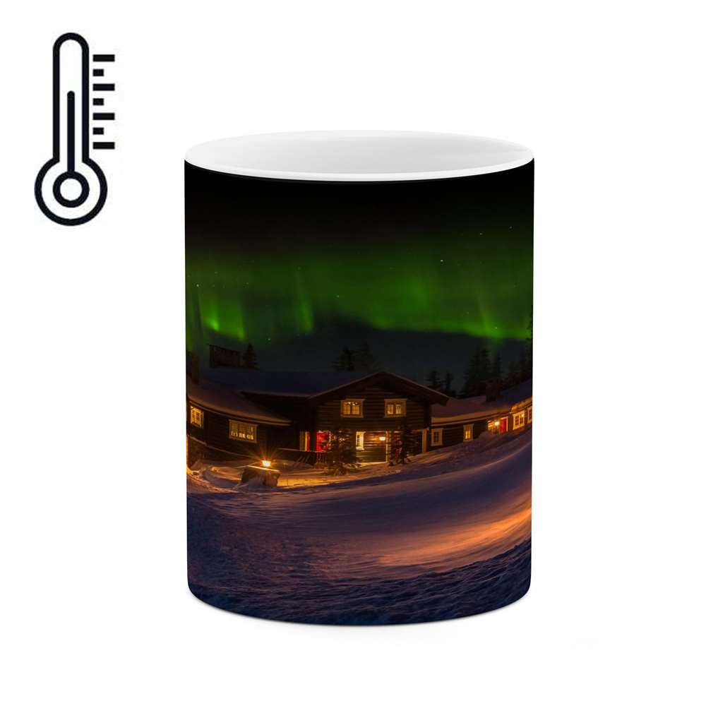 ماگ حرارتی کاکتی طرح منظره برفی مدل mgh15108