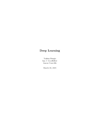 خرید و دانلود نسخه کامل کتاب Deep Learning [draft of March 30, 2015]