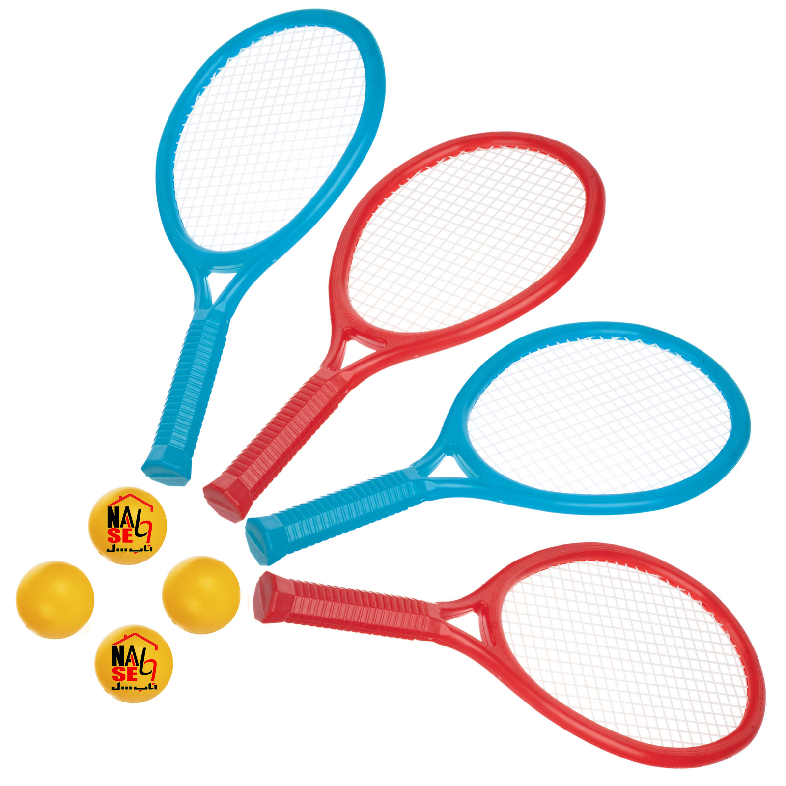 اسباب بازی راکت تنیس ناب سل مدل naabsell-PS01 مجموعه 8 عددی