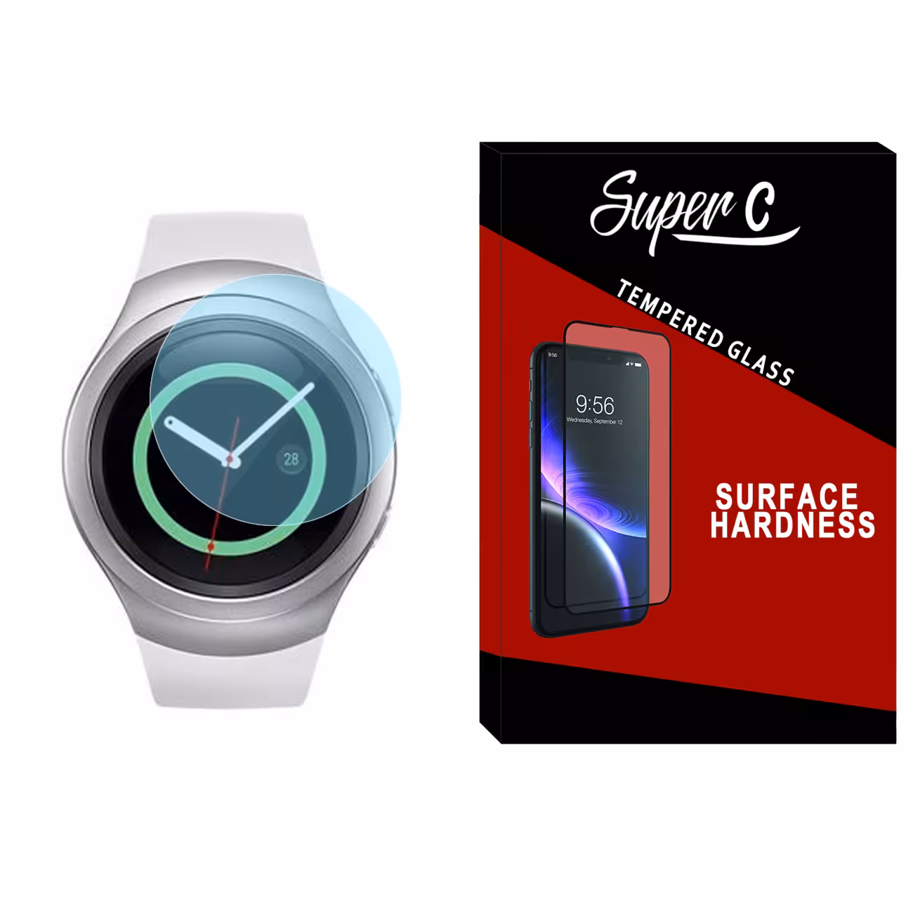 محافظ صفحه نمایش شیشه ای سوپرسی مدل SH-SC مناسب برای ساعت هوشمند سامسونگ Galaxy Watch Gear S2