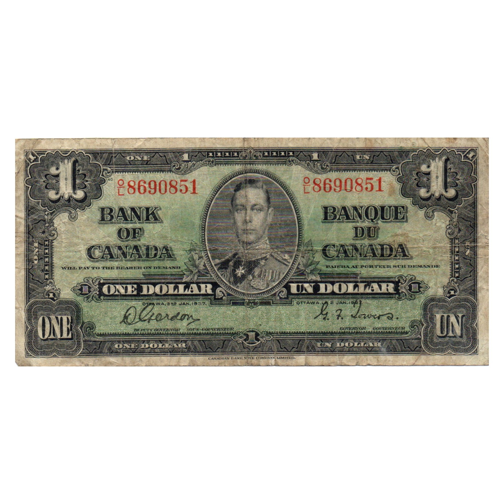 اسکناس تزئینی طرح کشور کانادا مدل یک دلار