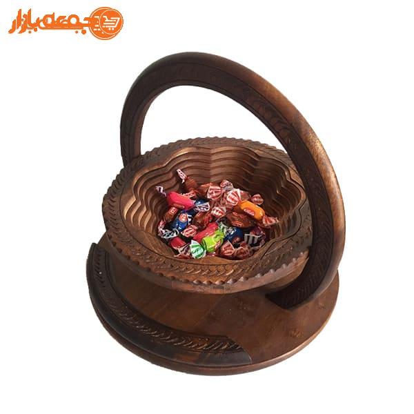 آجیل خوری چوبی تاشو طرح گل