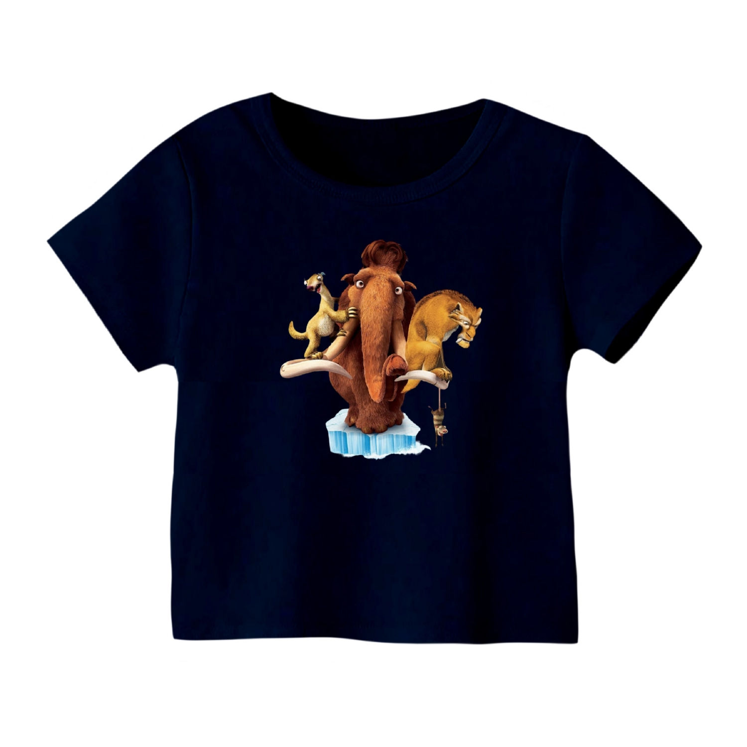 تی شرت آستین کوتاه بچگانه مدل عصر یخبندان کد 1 رنگ سرمه ای