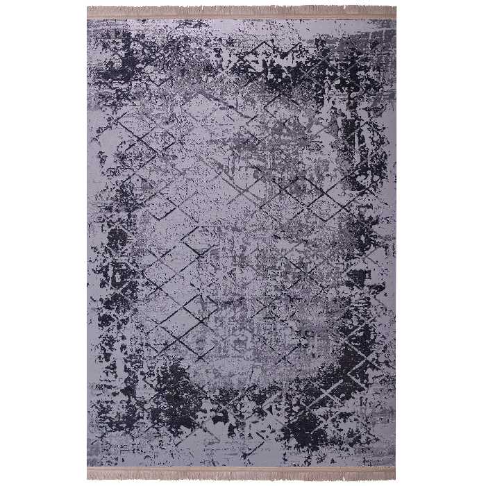 فرش ماشینی زمرد مشهد مدل NO011 زمینه طوسی