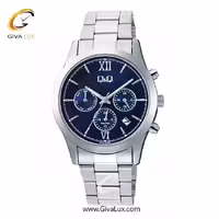 ساعت مچی اورجینال کیو اند کیو زنانه سه موتوره فول تایم نقره ای | نقره ای | سرمه ای | کد رفرنس C71A001PY