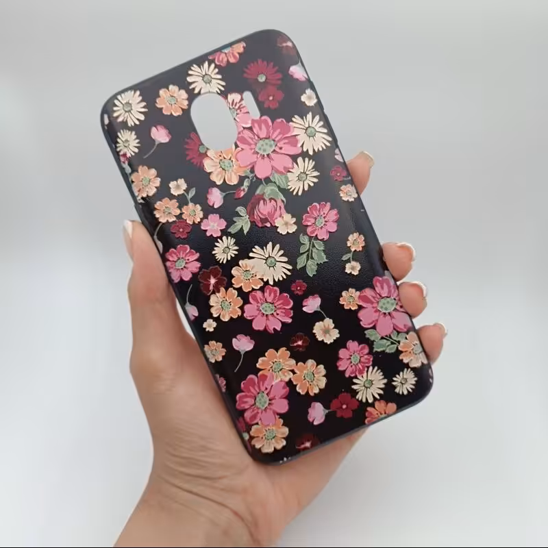 قاب گوشی Galaxy J4 2018 (J400) سامسونگ برجسته طرح گل چند رنگ کد 24558