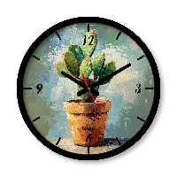 ساعت دیواری بزرگ راویتا طرح گلدان کاکتوس کد 3626