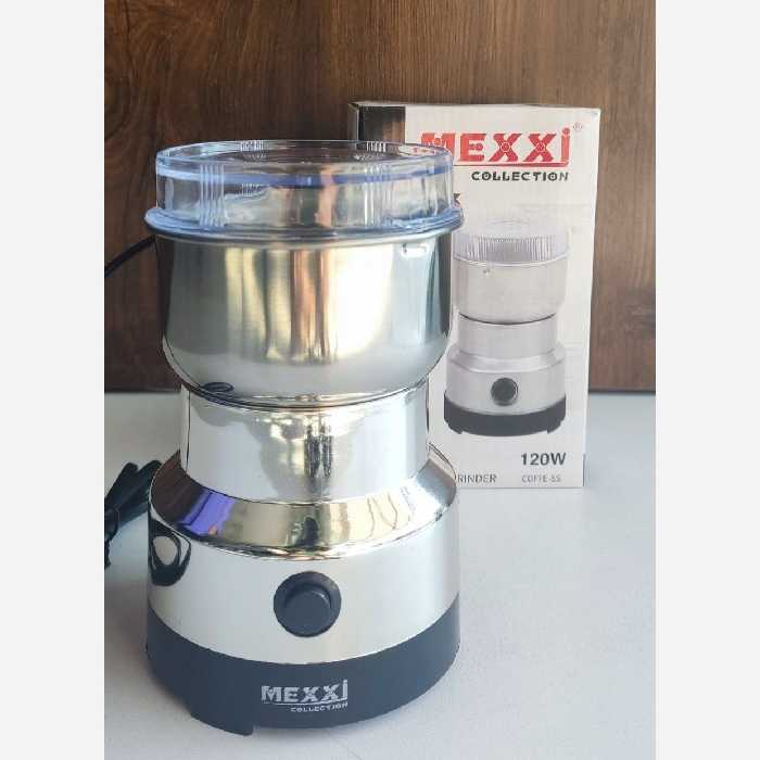 آسیاب نقلی مکسی  بدنه کروم بدنه استیل ضدزنگ موتور مسی با قدرت بالا  ظرفیت50 گرم تیغه فلزی ضدزنگ تیز
