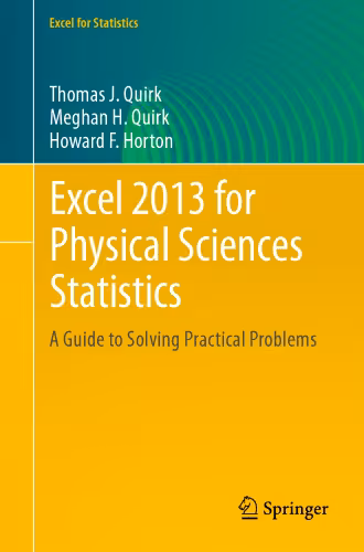 خرید و دانلود نسخه کامل کتاب Excel 2013 for Physical Sciences Statistics: A Guide to Solving Practical Problems