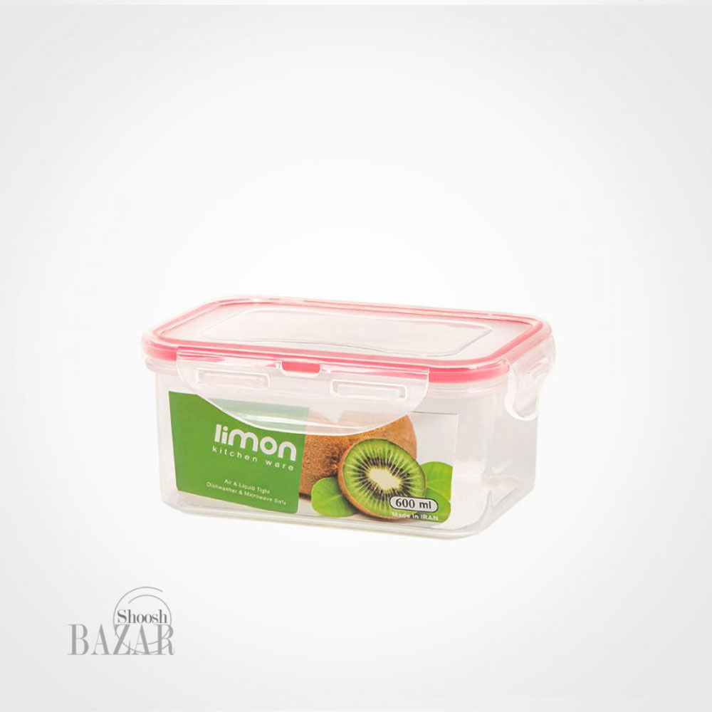 ظرف فریزری مستطیل 600 میلی‌لیتری لیمون کد 8083