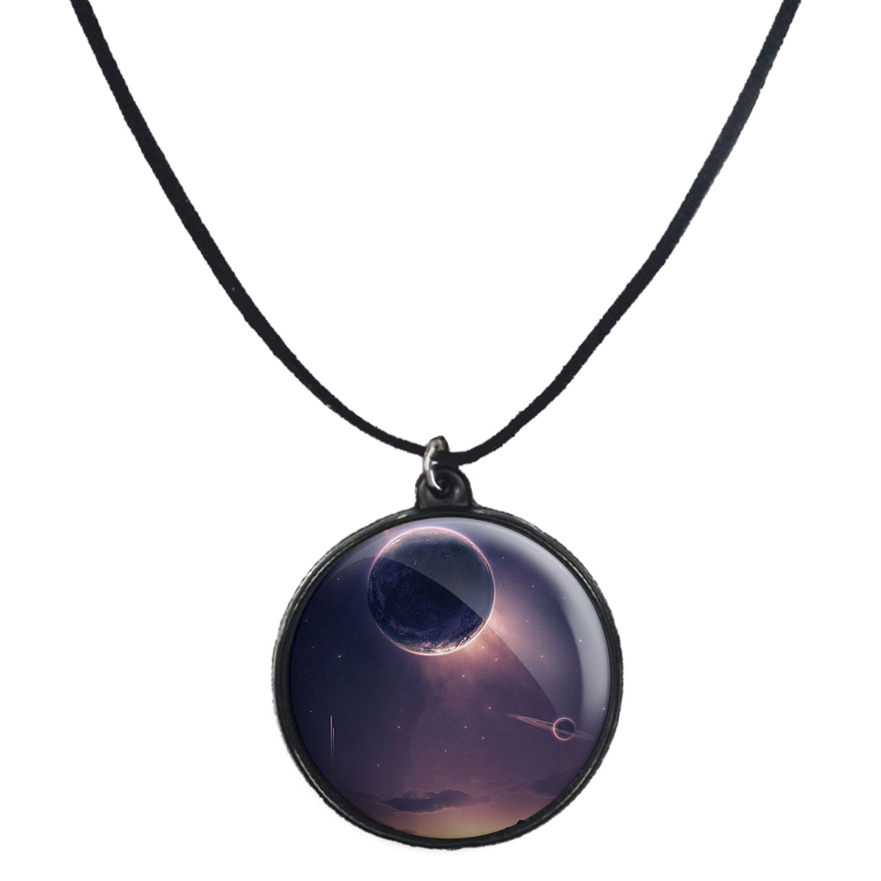 گردنبند پرمانه طرح سیاره ها کد pmb.25130 مدل دو طرفه