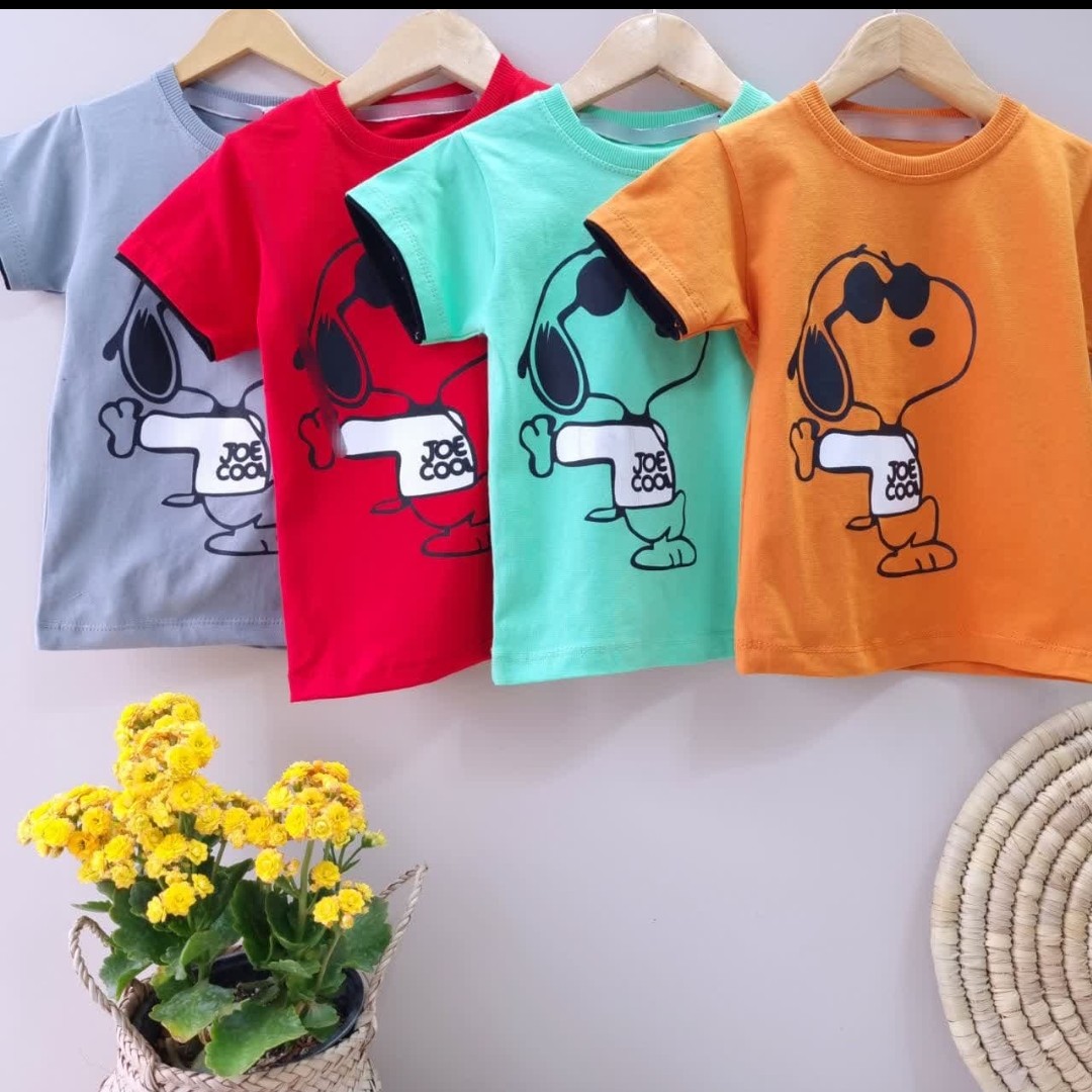 تیشرت و شلوارک پسرانه سایز 40 و 45 طرح اسنوپی ارسال رایگان 
