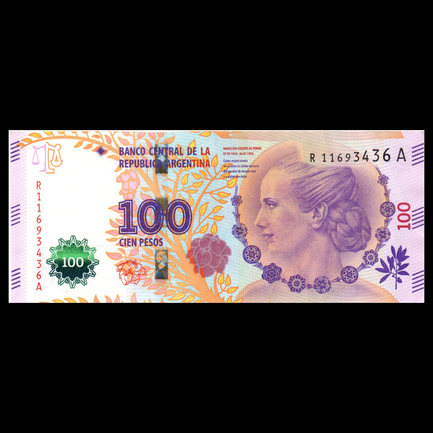 اسکناس تزئینی طرح کشور آرژانتین مدل 100 پزو UNC