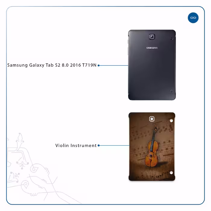 برچسب پوششی ماهوت مدل Violin-Instrument مناسب برای تبلت سامسونگ Galaxy Tab S2 8.0 2016 T719N