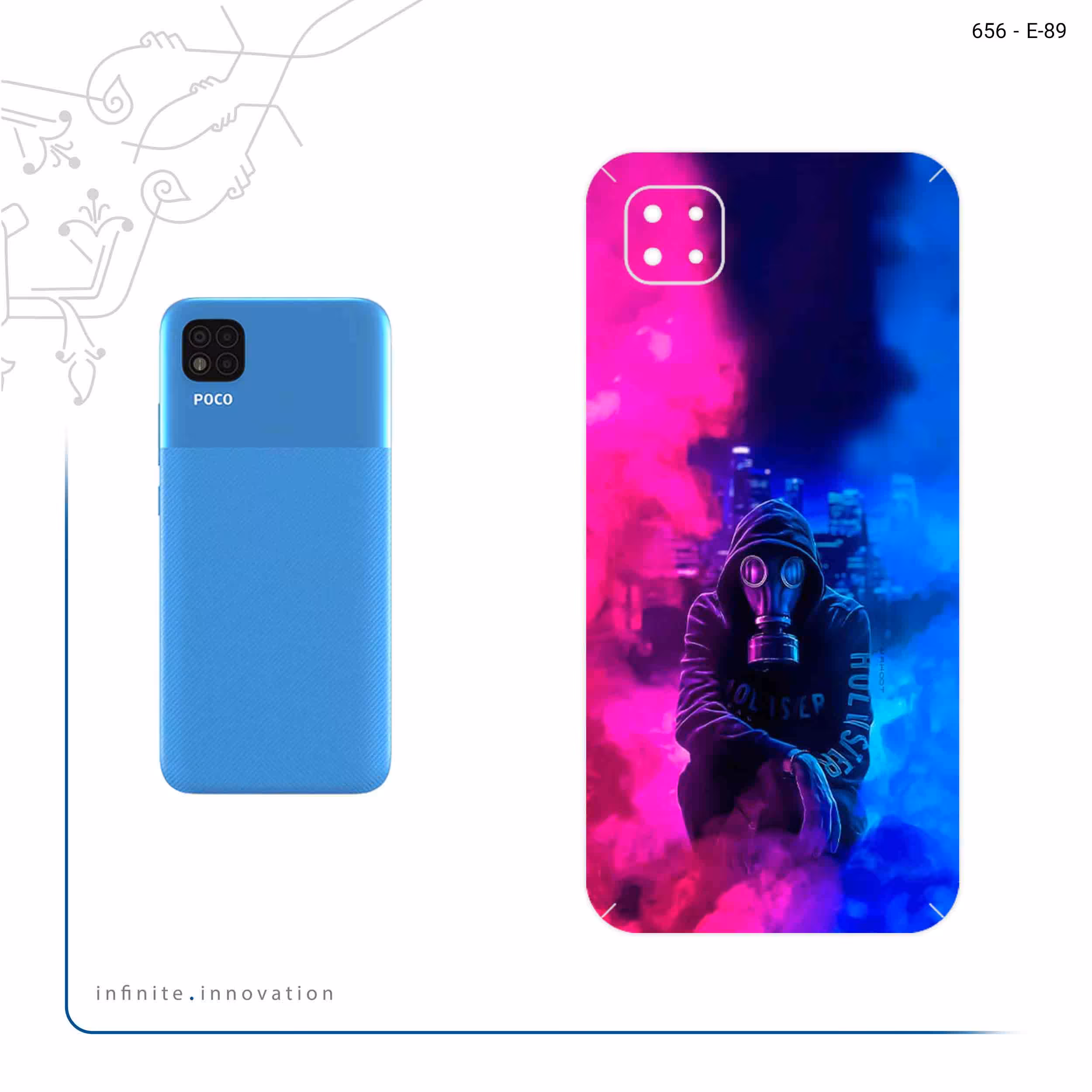 برچسب پوششی ماهوت مدل Smoke Rainbow Digital Art 2 مناسب برای گوشی موبایل شیائومی Poco C3