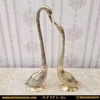 مجسمه برنزی مدل قو بزرگ مجموعه 2 عددی کد 2634