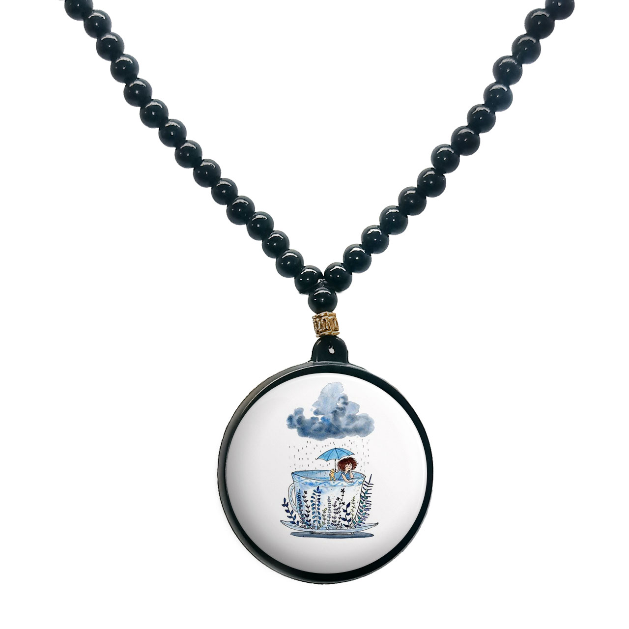 گردنبند پرمانه طرح دخترونه کد pmd.4672 مدل دو طرفه